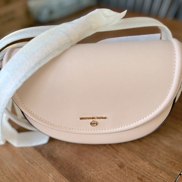 NEW Michael Kors Leather Jet Set Charm Half Dome Chain Crossbody - Picture 10 of 11